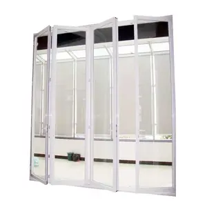 AS2047 Ventanas plegables de vidrio plegables de aluminio Pantalla plegable de aluminio Construcción de puertas Materiales desmontables Uso comercial