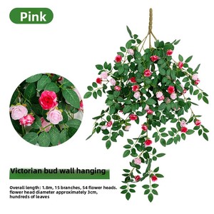 <span class=keywords><strong>Guirnalda</strong></span> <span class=keywords><strong>de</strong></span> Rosas Artificiales <span class=keywords><strong>de</strong></span> Plástico, 175 cm, Decoración para Techo, Cubre Ductos <span class=keywords><strong>de</strong></span> Aire Acondicionado, Balcón, Multiusos - Product Image 2