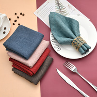 Serviette de table moderne faite à la main réutilisable 100% coton pour mariage et restaurant 48x48cm personnalisable unie teinte