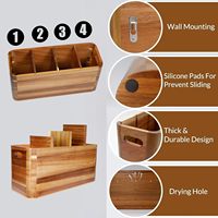 Porte-ustensiles de cuisine en bois pour comptoir ou plan de travail, conteneur en bois d'acacia rustique