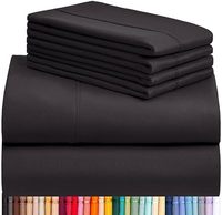 Ensemble de draps de lit 18 "avec drap plat et taies d'oreiller Confortable sans plis Pack de six Queen Size Deep Poches
