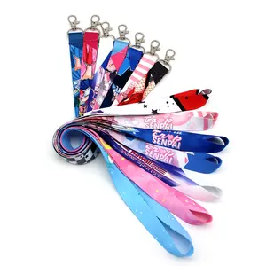Eco-friendly Cheap Promotional Heat Transfer Sublimation Print Polyester Neck Strap Lanyard In Full Colors Printing