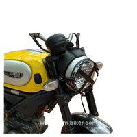 Feux arrière LED jaunes étanches IP67 12V en acier inoxydable CNC pour moto tout-terrain Mbiker Scrambler 400/800, 700g