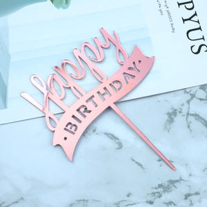 Topper per <span class=keywords><strong>torta</strong></span> in acrilico personalizzato in molti stili con geometria dorata Toppers per <span class=keywords><strong>torta</strong></span> con lettera rotonda Happy Birthday Wedding Party Cupcake Toppers - Product Image 6