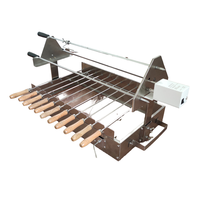 Haute Qualité Électrique En Acier Inoxydable Grill Portable Pliant BBQ Rôtisserie Cadre Chariot Poudre Enduit Tactile Contrôle Flamme