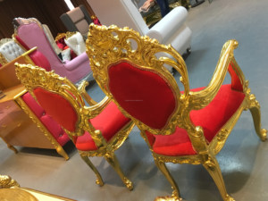 <strong>Red</strong> <strong>Velvet</strong> High Back King Throne <strong>Chairs</strong> - Product Image 4