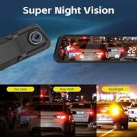 10 pouces 3 canaux Dash Cam 2.5K 2560*1440P rétroviseur flux média enregistrement vidéo WIFI boucle enregistrement téléphone APP voiture DVR GPS