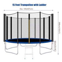Vente en gros de trampoline bleu méga super cercle écologique tapis de saut pliable filet de sécurité mousse durable garçons filles fitness