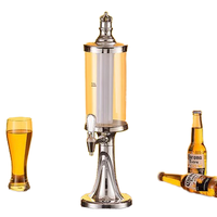 Nouveau Distributeur de Boissons Portable 3L en Plastique de Qualité Alimentaire Écologique avec Finition Métallique Brossée, Refroidisseur à Glace, Fontaine à Bière ICICLE