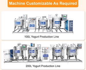 Ligne de production de yaourt commercial de 100L/200L/300L/500L pour usine laitière, pour yaourt riche en protéines et lait pasteurisé - Product Image 2