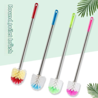 Brosse de toilette à poils souples double face en plastique épais à long manche pour nettoyer les coins et les lacunes dans les salles de bain et les toilettes