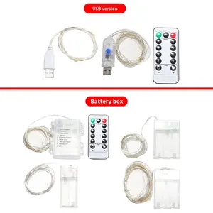 क्रॉस-बॉर्डर क्रिसमस बैटरी बॉक्स कॉपर वायर की अगुवाई वाली स्ट्रिंग रोशनी छोटी रंगीन केक सजावट यूरोप - Product Image 2