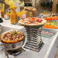 Équipement de restaurant XINGPAI, ensemble de présentoirs à desserts en acier inoxydable, présentoir à plusieurs niveaux pour hôtel, mariage