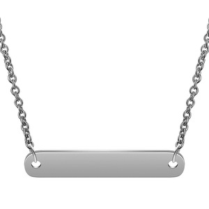 Collar con colgante rectangular de acero inoxidable, Color negro y dorado, regalo para mujer, joyería BZ1018 - Product Image 2
