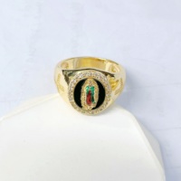 Bague de mode JML plaquée or 14 carats, religieuse Vierge Marie, bijoux Hiphop Punk laminés, accessoire de vente en gros, bague Vierge Marie noire