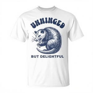 Camiseta gráfica Opossum Unhinged But Delightful para adultos, manga corta, cuello redondo, unisex - Product Image 2