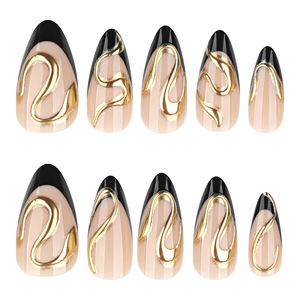 Uñas postizas <span class=keywords><strong>de</strong></span> gel al por mayor con efecto 3D plateado, audaces y brillantes, estilo gótico, <span class=keywords><strong>de</strong></span> la marca Punk Heavy Industry, las más vendidas, para chicas. - Product Image 3