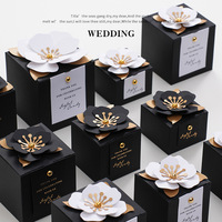 Black Candies Paper Boxes Anpassen Akzeptieren Sie Namen Wir können Ihr Logo auf diesen schwarzen Hochzeitsschokoladen-Aufbewahrung boxen für Gäste drucken