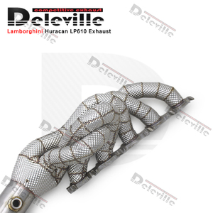 Colector de acero inoxidable OEM para <span class=keywords><strong>Lamborghini</strong></span> Huracan 5,2, tubo largo de tubo de <span class=keywords><strong>escape</strong></span> de protección térmica de 2014 y - Product Image 4