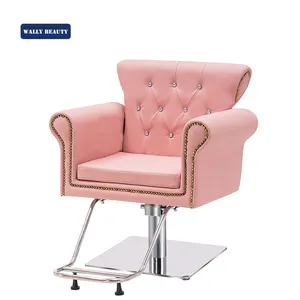 Wallybeauty Chaise de coiffeur de luxe Chaise de salon de beauté Chaise de coiffeur inclinable rose