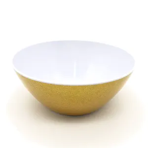 멜라민 호화로운 황금 타원형 디자인 플라스틱 샐러드 서빙 그릇