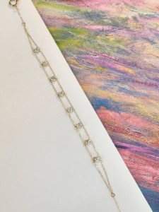 กำไลข้อมือเพชรแท้ Xinfly 18K ทองคำ ดีไซน์เรียบหรู สองชั้น สำหรับผู้หญิง ป้องกันการแพ้ เหมาะเป็นของขวัญสำหรับเธอ - Product Image 6