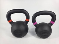 Lot de 6 Kettlebells en Fonte Revêtues de Vinyle Colorées (2kg, 6kg, 8kg, 10kg, 12kg, 16kg) pour Entraînement de Force à Domicile et en Salle de Sport