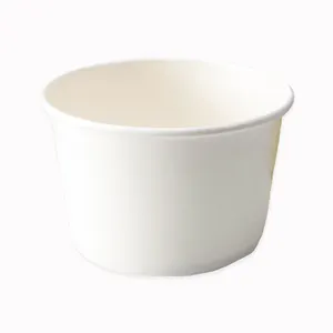 Einweg runde weiße Nudel salat Reis Kraft papier Schüssel Tasse mit Papier deckel Lebensmittel verpackungs behälter