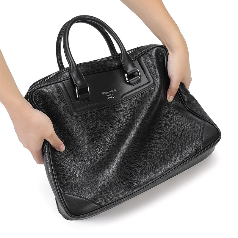 WilliamPOLO Men’s Genuine Leather Briefcase – Vintage Waterproof Business & Office Bag - View 2