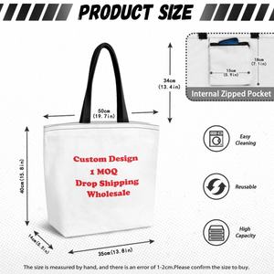 Bolsa de Compras de Lona Reutilizable de Diseño Personalizado con Estampado de Jengibre Hawaiano, a la Moda y de Gran Venta - Product Image 6