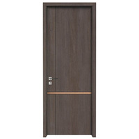 Porte intérieure moderne insonorisée en bois massif fini, ouverture manuelle pour chambre à coucher