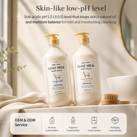Gel Douche Nourrissant au Lait de Chèvre OEM/ODM avec Miel de Manuka, Formule Naturelle Pure, 800 ml, Nettoyant Doux Hydratant
