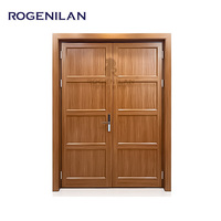 Puertas de seguridad sólidas dobles de diseño americano moderno Entrada exterior grande para aleación de aluminio frontal de casa con superficie terminada