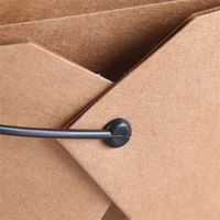 Conteneur d'emballage alimentaire biodégradable en papier kraft blanc micro-ondable Boîte d'emballage alimentaire à emporter jetable avec poignée