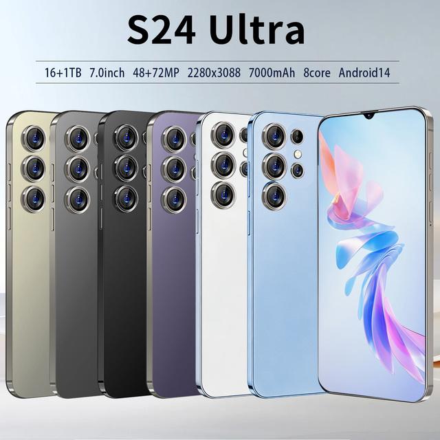High Resolution S24 Ultra Android Smartphone 7.0" Large Screen 108MP