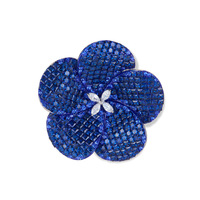 Broche Camélia Entièrement Ornée de Strass, Accessoire Élégant Vintage pour Blazer et Manteau Femme