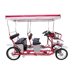 Motike 2023 vendita calda 4 ruote quattro posti adulto elettrico Tandem Quad Bike quattro persone Surrey Bike con E Assist