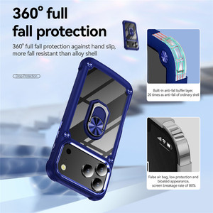 360 anneau rotatif béquille clair Transparent en gros <span class=keywords><strong>Anti</strong></span> jaune dur étui de téléphone portable pour <span class=keywords><strong>iPhone</strong></span> 17 17 Pro Max 17 Air - Product Image 5
