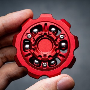 Tiebro Black Adulto Unisex Fingertip Gyro EDC Gear Six Beads Metal Spinners Tecnología de Descompresión Sonido Etéreo Alivio del Estrés - Product Image 3