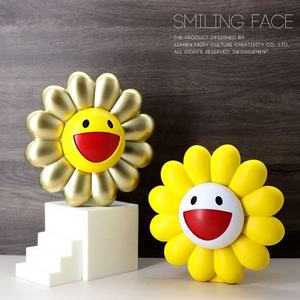 Arreglo Floral de Girasoles Sonrientes en Resina, Florero Decorativo para Mesa - Product Image 2