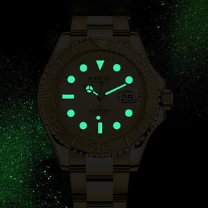 Montre mécanique automatique de luxe pour homme, personnalisable, faible MOQ, haute qualité, classique, en acier inoxydable doré, super lumineuse - Product Image 4