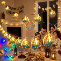 Guirlandes lumineuses en forme d'étoile, de lune et d'arbre pour l'Aïd, le Ramadan, la rentrée scolaire, décoration intérieure, Moubarak