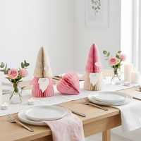 Ornements de Saint-Valentin en papier nid d'abeille 3D écologiques, motif lutin et cœur, magnétiques, réutilisables, légers, pour la maison et les fêtes