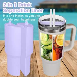 Inner <b>Divider</b> Tray for Stanley Cup 2-in-1 Beverage Separator with Lid and Straw Hole 40 oz Cup <b>Divider</b> Dual Side Cup Sleeve - Product Image 2