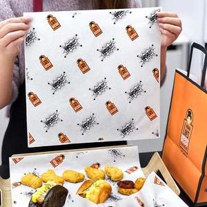 Papel de Embalaje para Sándwiches de una Sola Cara, Biodegradable, Ecológico, de Grado Alimenticio, Resistente a la Grasa, con Logotipo Impreso Personalizado, para Pan Frito - Product Image 4