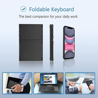 Teclado BT Plegable con Panel Táctil Ultra Delgado Portátil Recargable para iPad iPhone Tableta Android Laptop Windows Business