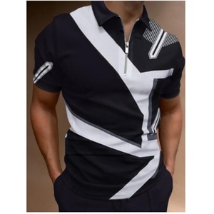 Polo Clásico de Manga Corta con Cuello de Doble Punta para Hombre, Camiseta de Golf de Secado Rápido con Cierre - Product Image 2