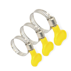 Mỹ loại màu vàng bướm nhựa xử lý Ống kẹp thép không gỉ Đức loại điều chỉnh Ống kẹp với cánh xử lý - Product Image 3