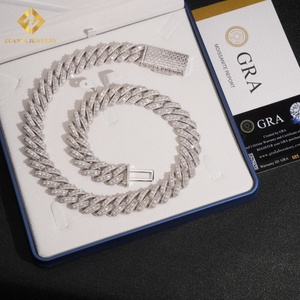 Chaîne cubaine Miami glacée de 18 mm, bijoux hip-hop rock, bracelets en argent sterling 925, diamants VVS, moissanite de luxe - Product Image 2