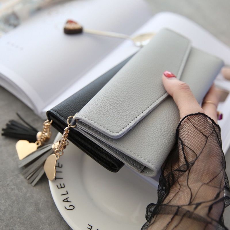 Women Tassel Long Wallet Waterproof PU
